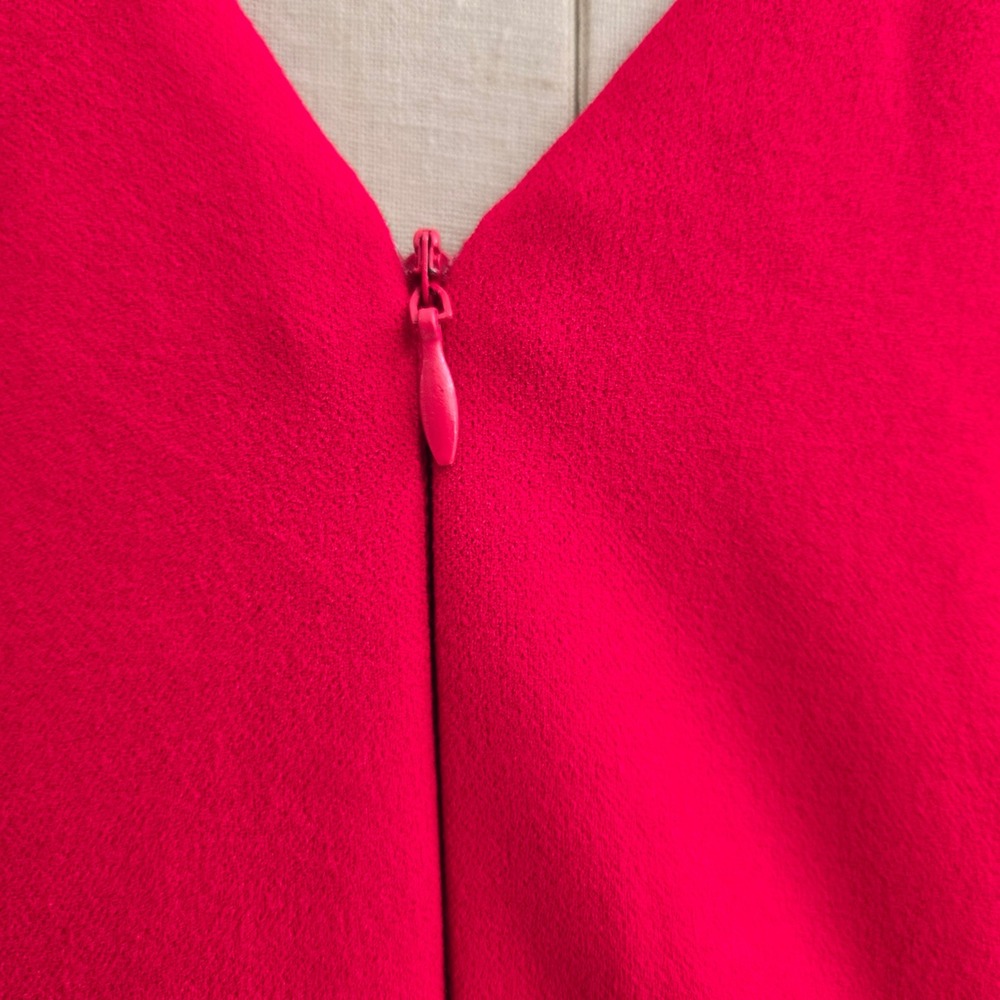 Elegant Red Halter Midi Dress with Gold Hardware Accent A-Line Formal Dress - Picture 11 of 16